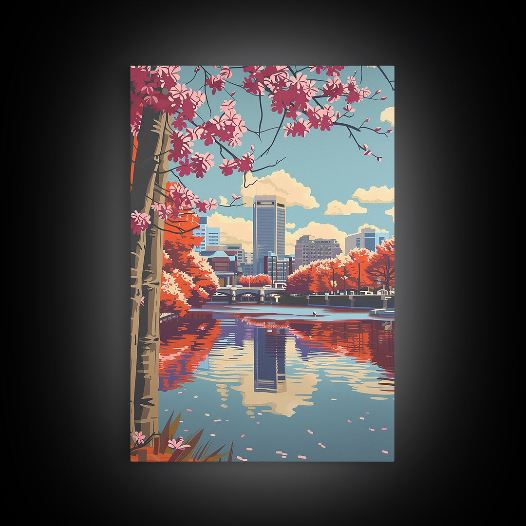 Durham Travel Poster, Canvas Print, Retro Wall Art, Travel Print, Wall Art, City Travel Poster, Retro Travel Poster, Travel Wall Art