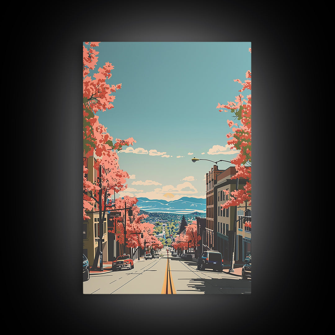 Fort Collins Travel Poster, Canvas Print, City Travel Poster, Travel Wall Art, Fine Art Print, Travel Wall Decor, Retro Travel Print