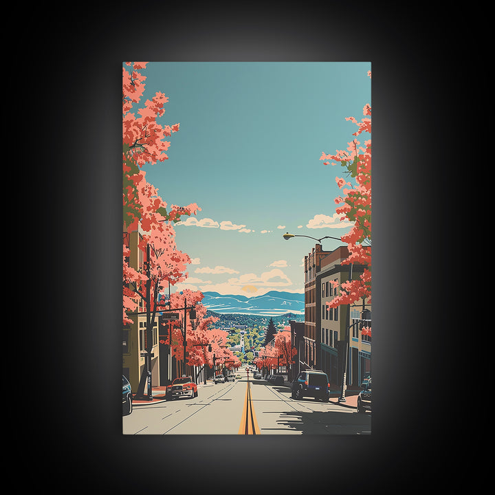 Fort Collins Travel Poster, Canvas Print, City Travel Poster, Travel Wall Art, Fine Art Print, Travel Wall Decor, Retro Travel Print