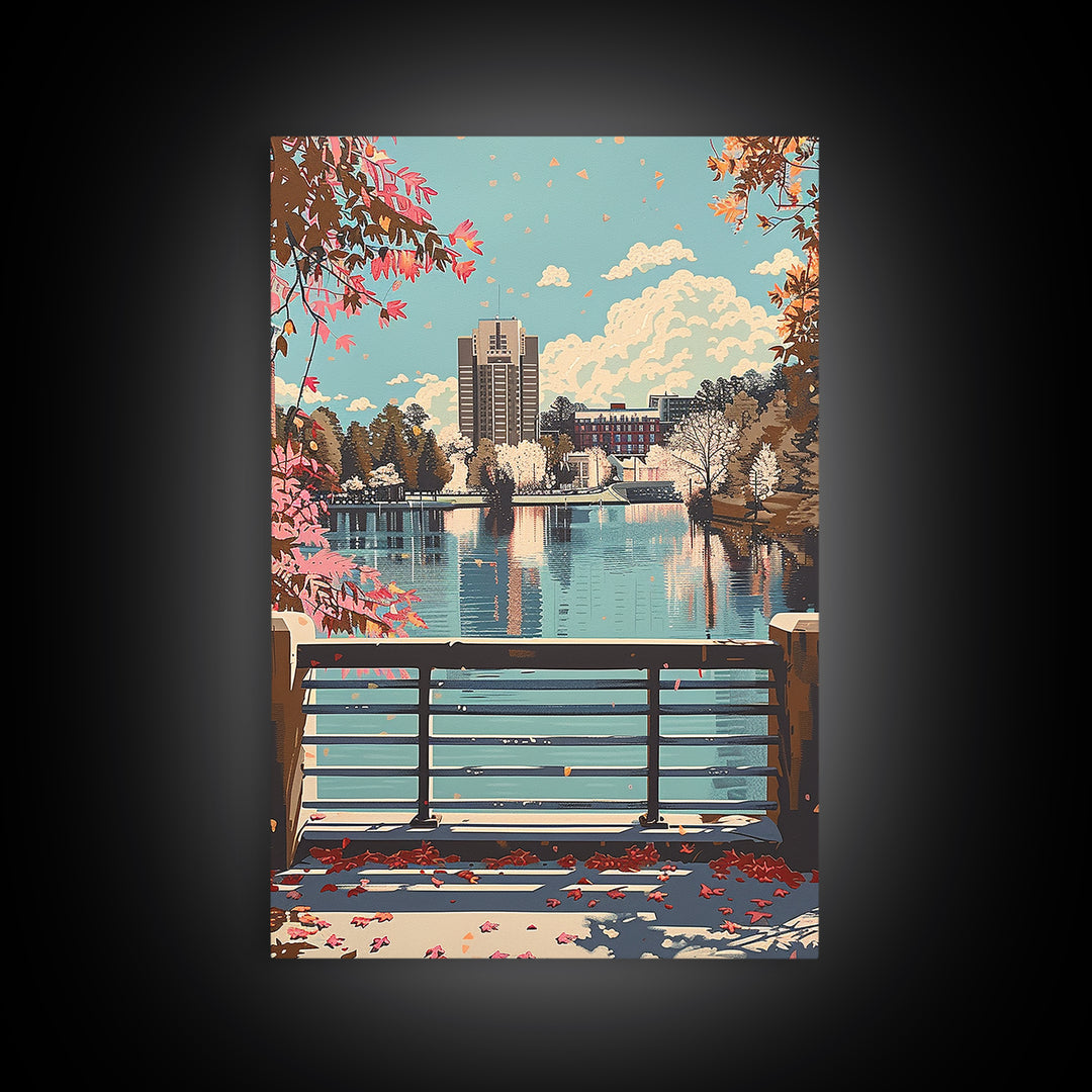 Greensboro Travel Poster, Canvas Print, City Travel Poster, Travel Wall Art, Fine Art Print, Wall Art, City Illustration, Home Decor