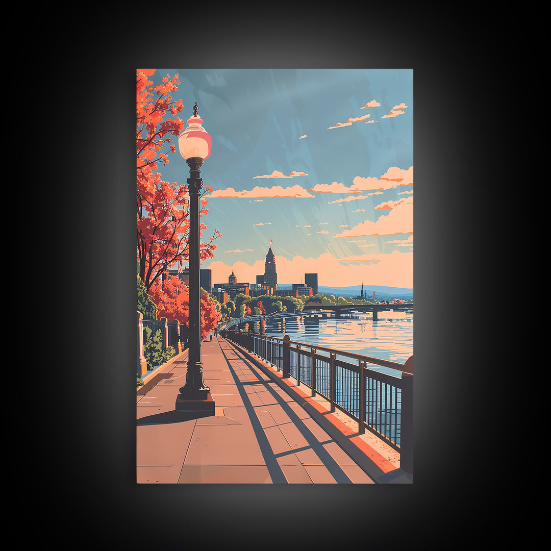 Hartford Travel Poster, Canvas Print, Travel Wall Art, City Wall Art, Art Print, Travel Prints, Travel Art Print, City Travel Poster