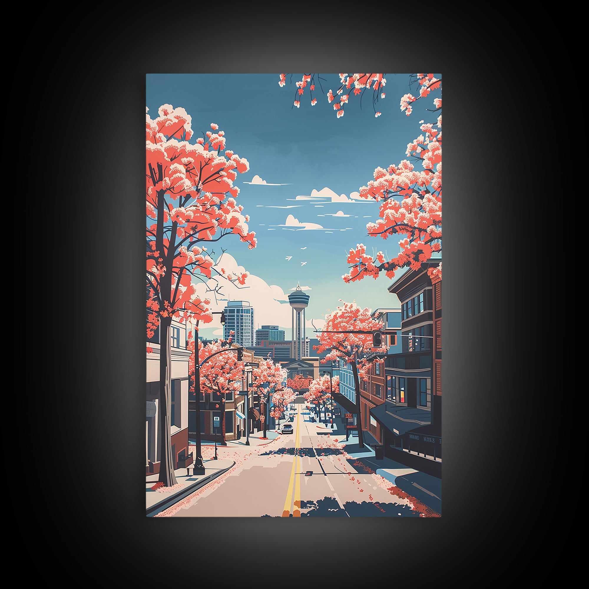 High Point Travel Poster, Framed Canvas Print, Travel Wall Art, City Wall Art, Living Room Wall Art, Travel Prints, Travel Art Print
