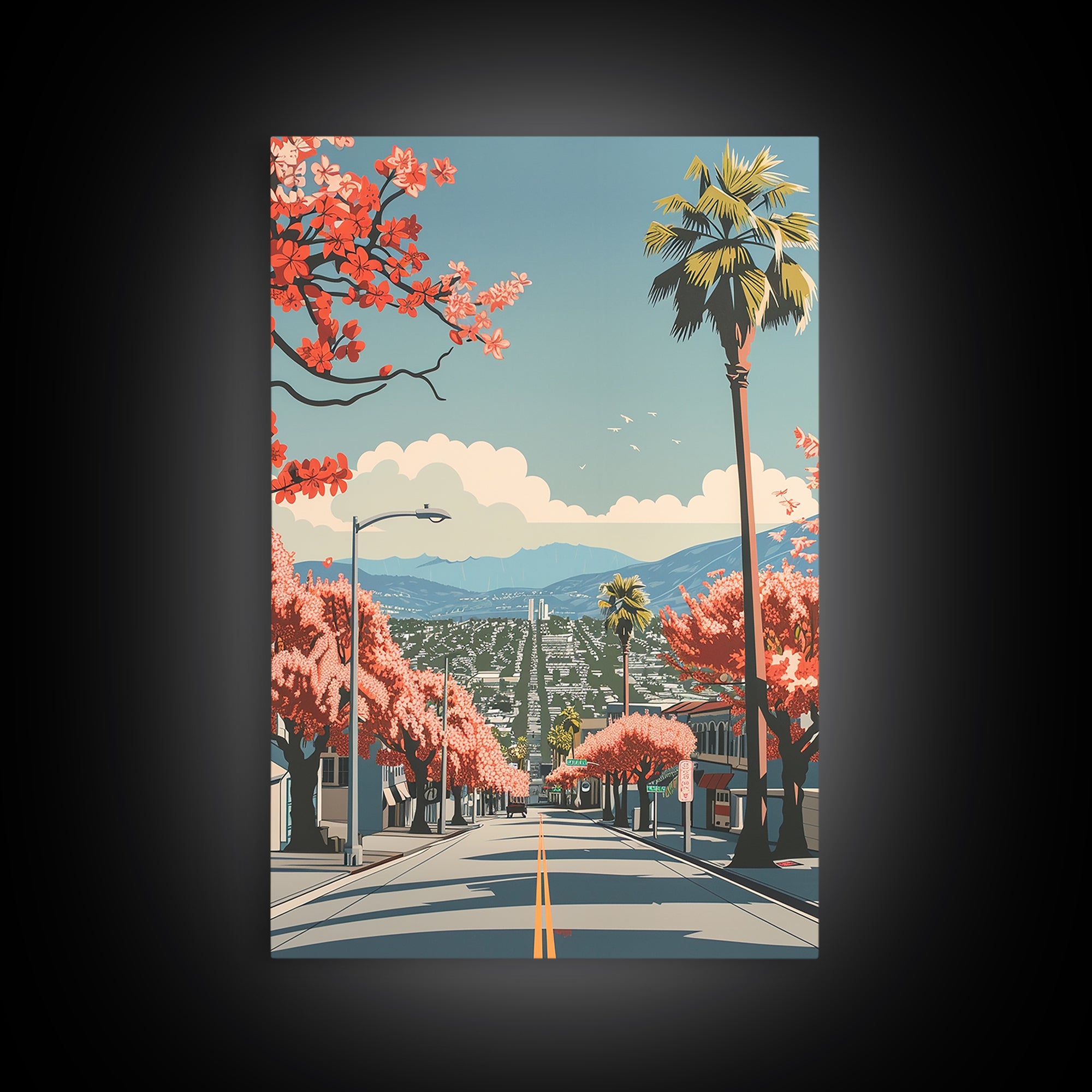 Inglewood Travel Poster, Framed Canvas Print, City Travel Poster, Travel Wall Art, Vintage Travel, Retro Wall Art, Minimalist Poster
