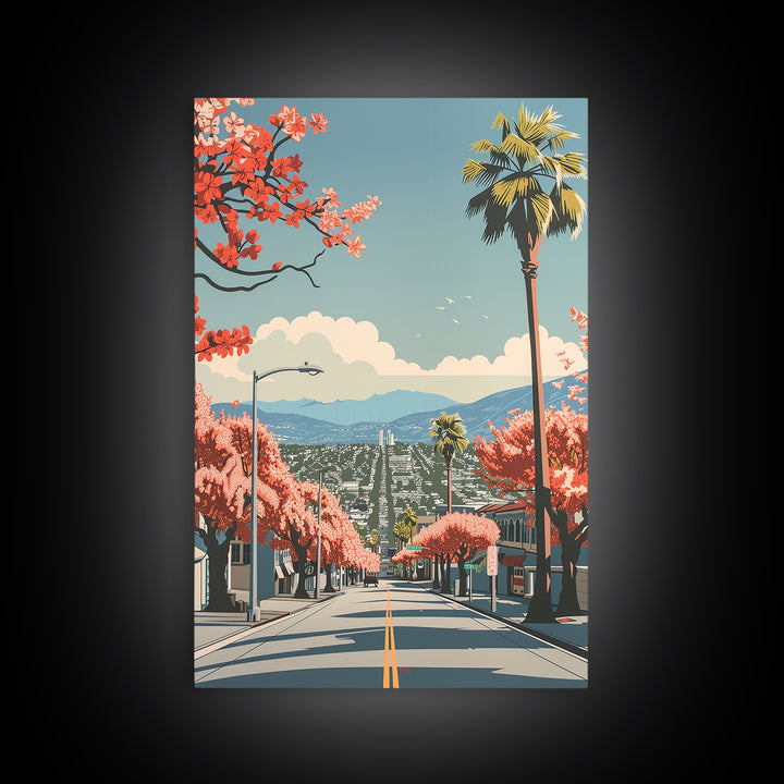 Inglewood Travel Poster, Framed Canvas Print, City Travel Poster, Travel Wall Art, Vintage Travel, Retro Wall Art, Minimalist Poster