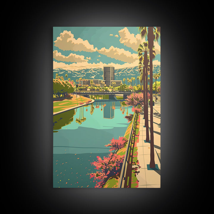 Irvine Travel Poster, Framed Canvas Print, City Art Print, Travel Wall Art, Fine Art Print, Retro Travel Poster, Vintage City Poster