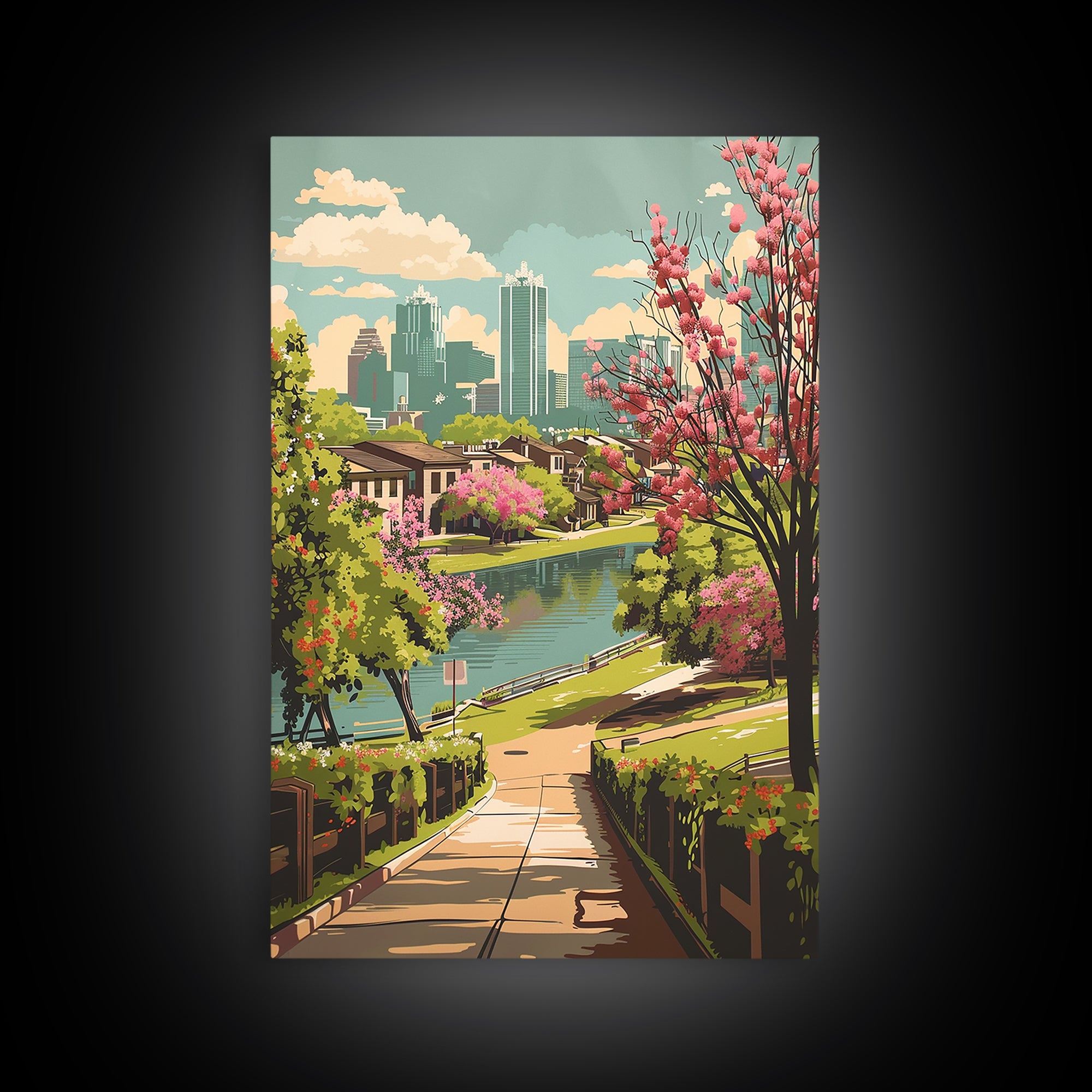 Irving Travel Poster, Framed Canvas Print, City Art Print, Travel Wall Art, Landscape Art, Art Print, City Wall Art, Wanderlust Gift