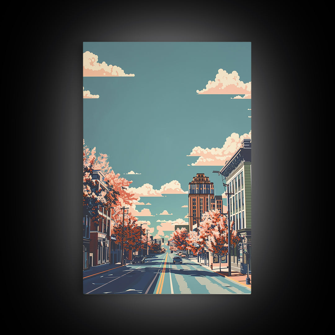 Jackson Travel Poster, Framed Canvas Print, Retro Wall Art, Travel Print, Mid Century Wall Art, Vintage Travel Print, Vintage Travel