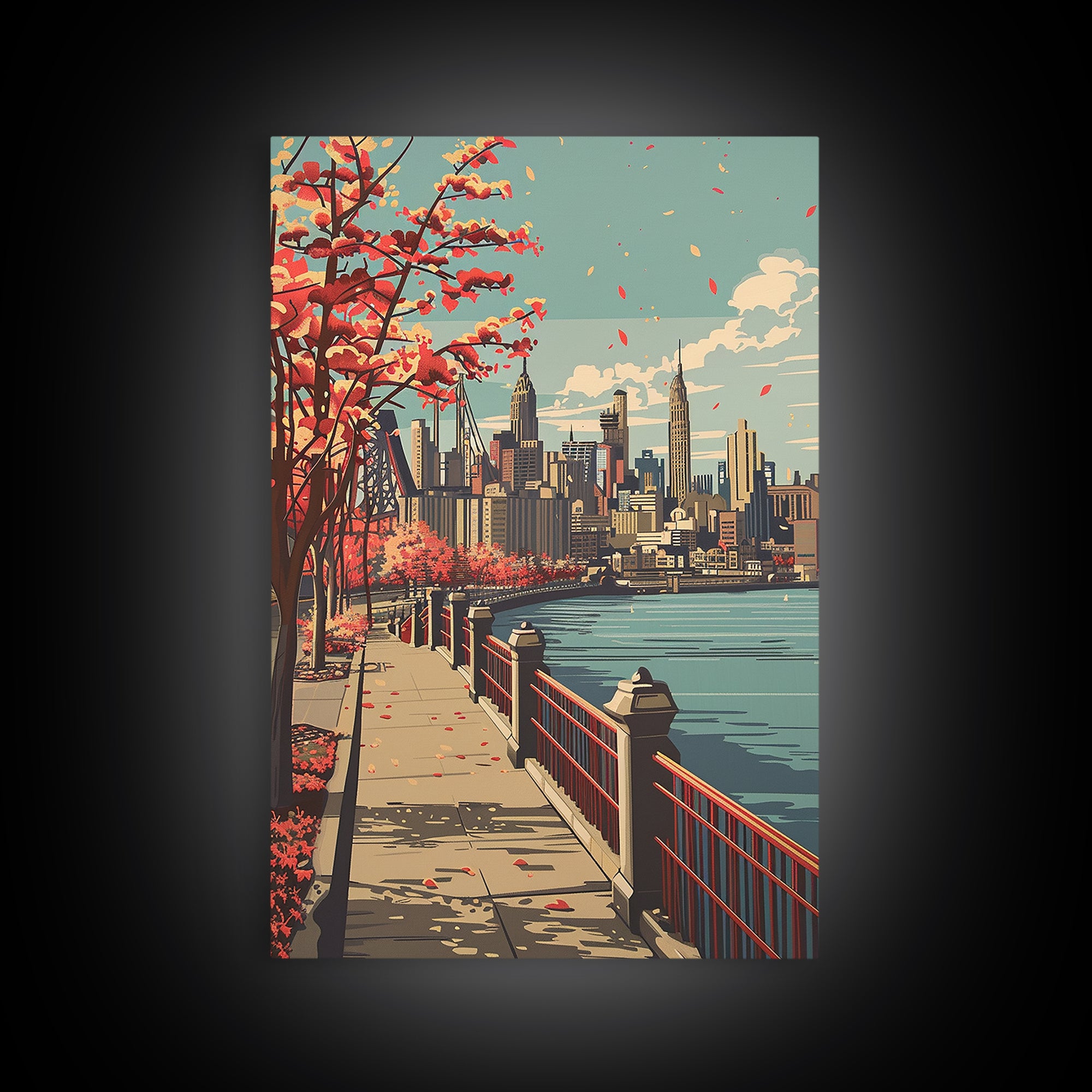Jersey City Travel Poster, Canvas Print, City Travel Poster, Vintage City Poster, Wanderlust Gift, Vintage Travel Art, Travel Prints