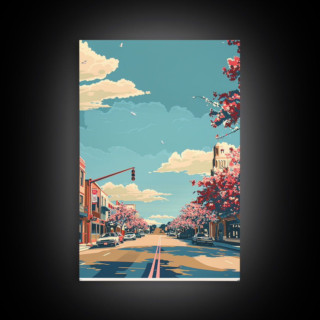 Killeen Travel Poster, Framed Canvas Print, Poster Print, Travel Wall Art, Vintage Travel Print, Mid Century Wall Art, Travel Prints