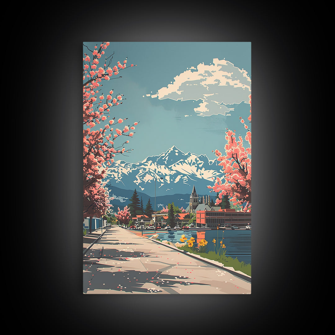 Lakewood Travel Poster, Framed Canvas Print, City Travel Poster, Travel Wall Decor, Art Print, Mid Century Wall Art, Travel Wall Art