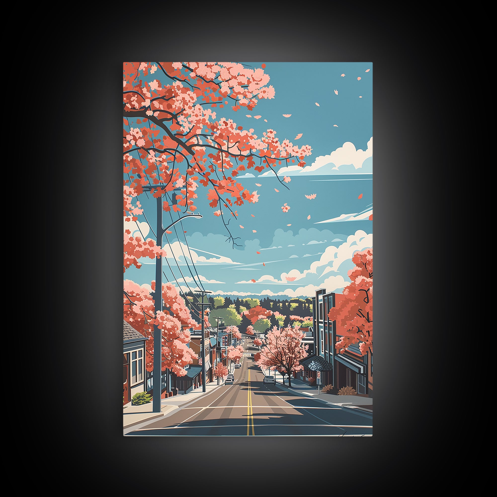 Lees Summit Travel Poster, Framed Canvas Print, City Art Print, Travel Wall Art, Colorful Wall Art, Landscape Art, Home Office Decor