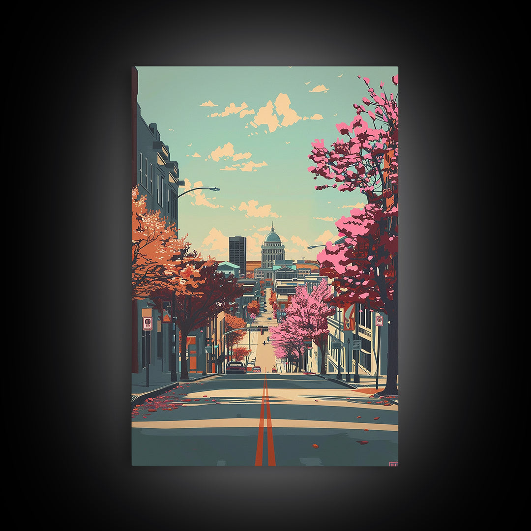 Lincoln Travel Poster, Framed Canvas Print, City Travel Poster, Vintage City Poster, Landscape Art, Travel Posters, Gallery Wall Set