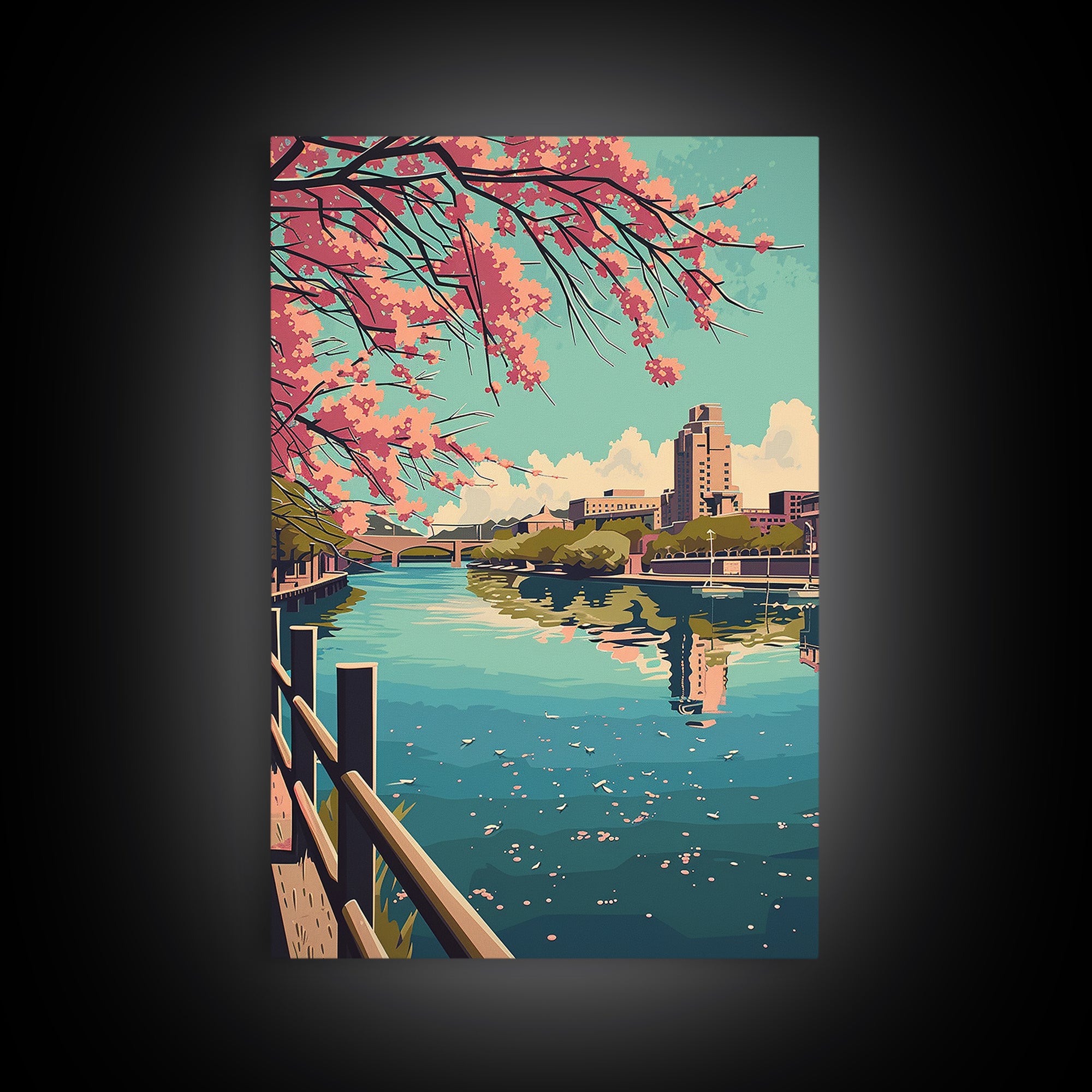 Little Rock Travel Poster, Framed Canvas Print, Retro Travel Poster, City Wall Art, Retro Wall Art, Living Room Wall Art, Home Decor