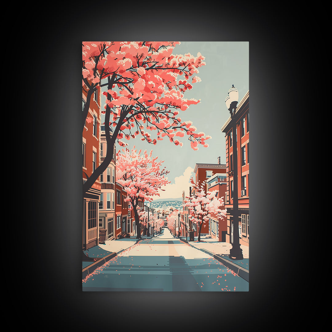 Lowell Travel Poster, Canvas Print, Retro Wall Art, Travel Print, Travel Decor, City Wall Art, Poster Print, Wall Art, Travel Prints