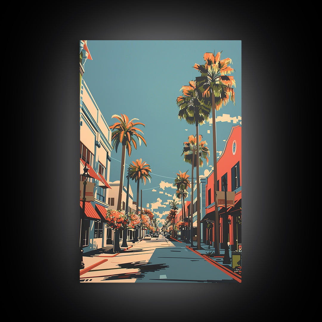 Miramar Travel Poster, Canvas Print, Travel Prints, Landscape Art, Vintage Posters, Vintage Travel Art, Wall Art, Retro Travel Print