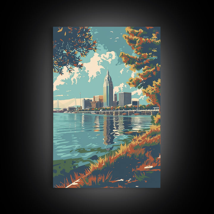 Mobile Travel Poster, Canvas Print, Travel Prints, Landscape Art, Minimalist Poster, Travel Wall Art, Gallery Wall Set, Poster Print