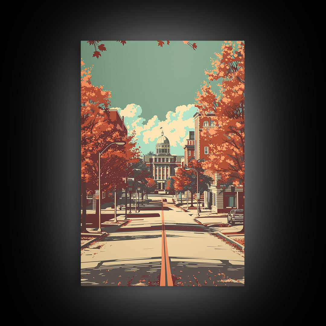 Montgomery Travel Poster, Canvas Print, City Art Print, Travel Wall Art, Vintage Travel Art, Vintage Travel Print, City Illustration