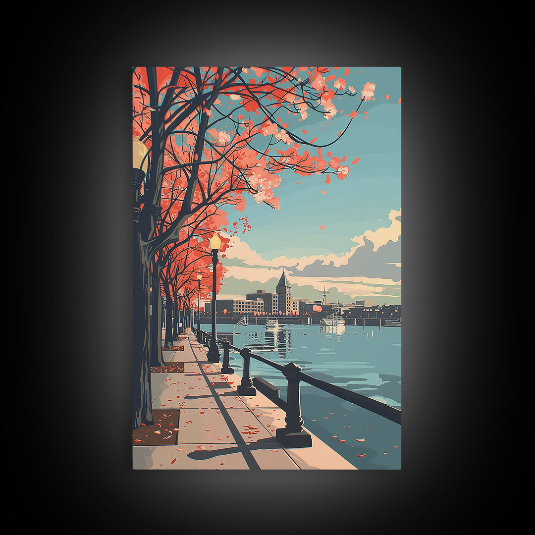 Naperville Travel Poster, Framed Canvas Print, City Travel Poster, Vintage City Poster, Travel Print, Travel Prints, Travel Wall Art