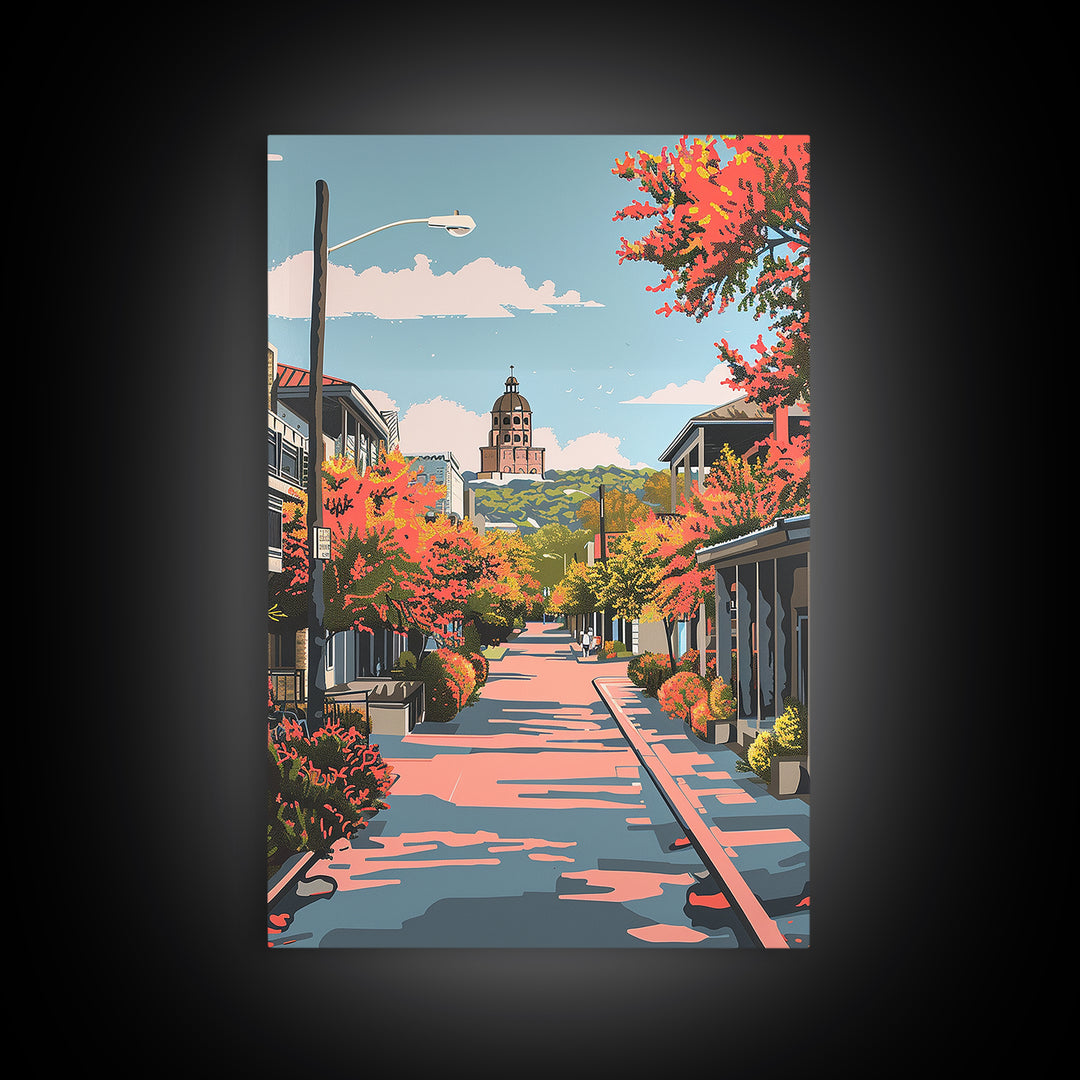 New Braunfels Travel Poster, Framed Canvas Print, Retro Travel Poster, City Wall Art, Vintage Travel, Poster Art, Retro Travel Print