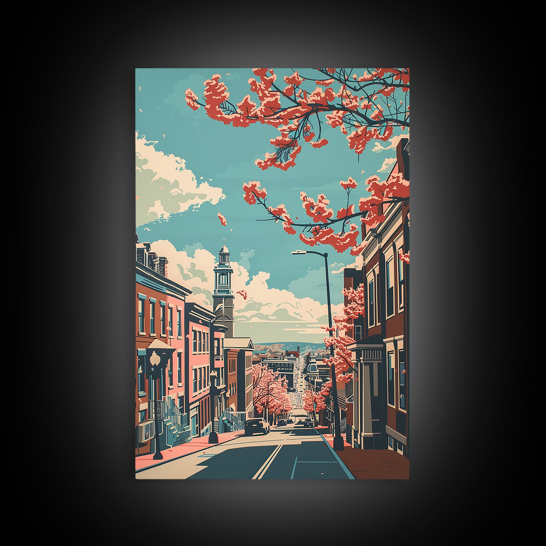 New Haven Travel Poster, Framed Canvas Print, City Travel Poster, Travel Wall Art, Vintage Travel Art, City Wall Art, Vintage Poster