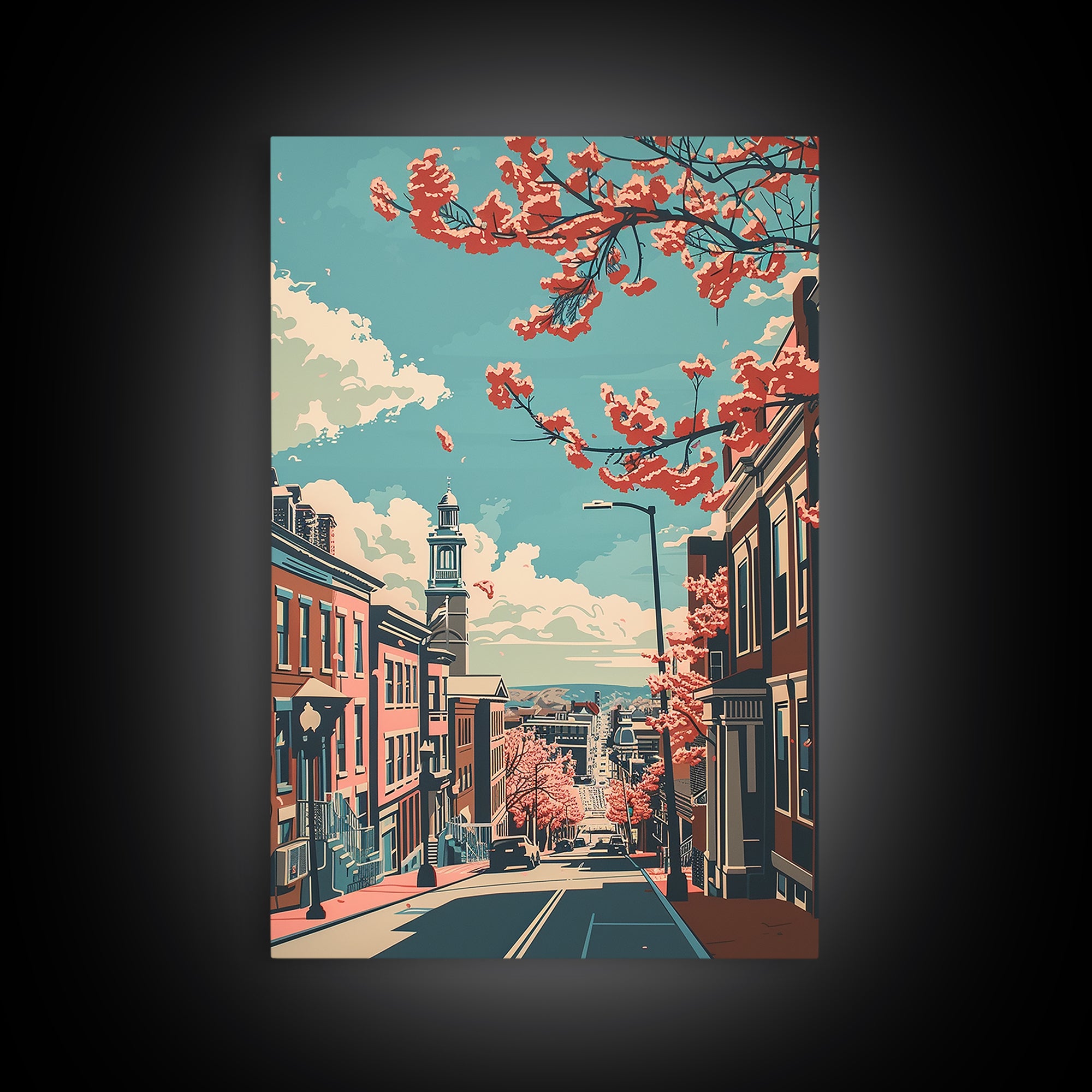 New Haven Travel Poster, Framed Canvas Print, City Travel Poster, Travel Wall Art, Vintage Travel Art, City Wall Art, Vintage Poster