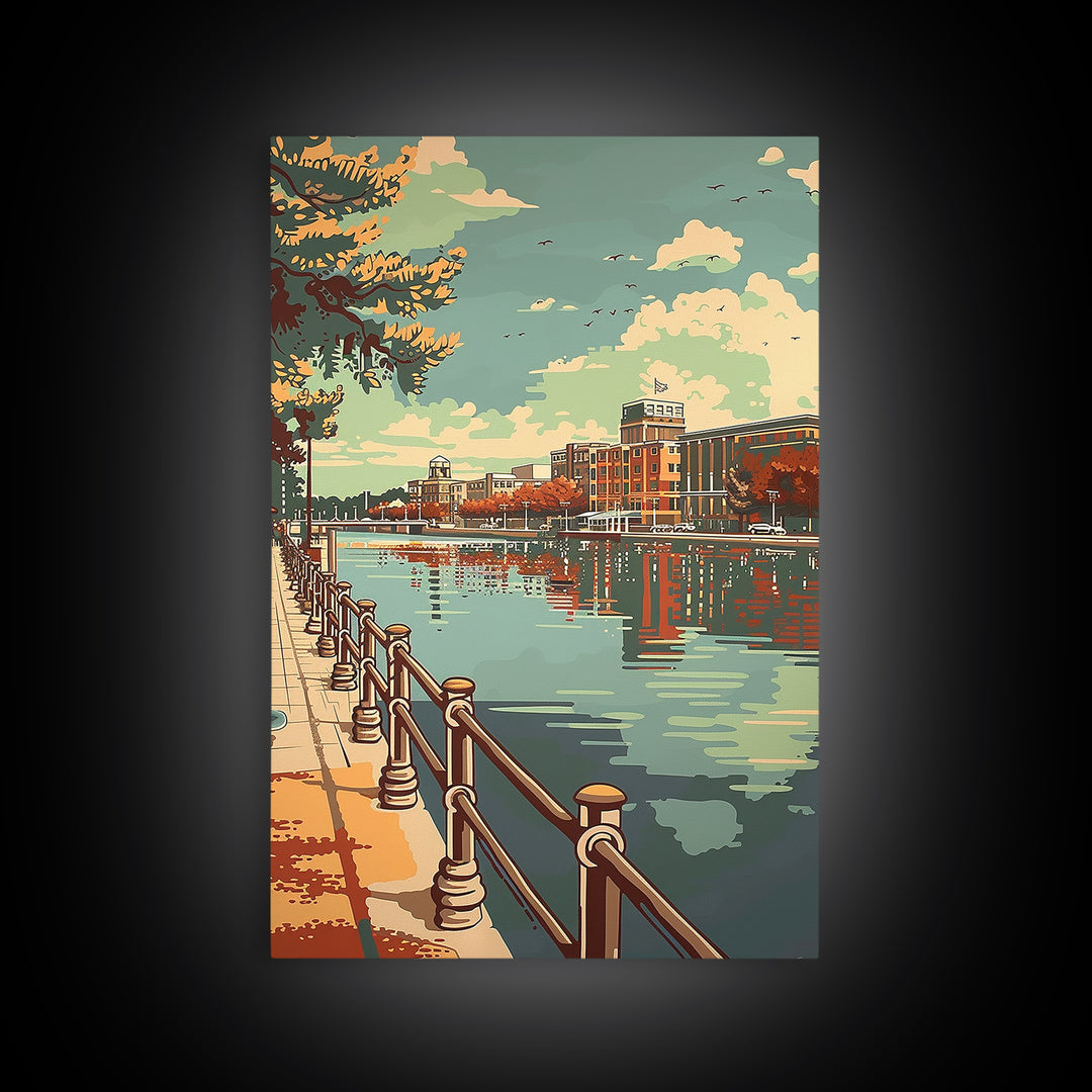 Newport News Travel Poster, Canvas Print, Retro Travel Poster, City Wall Art, Travel Posters, Vintage Travel Print, Gallery Wall Set