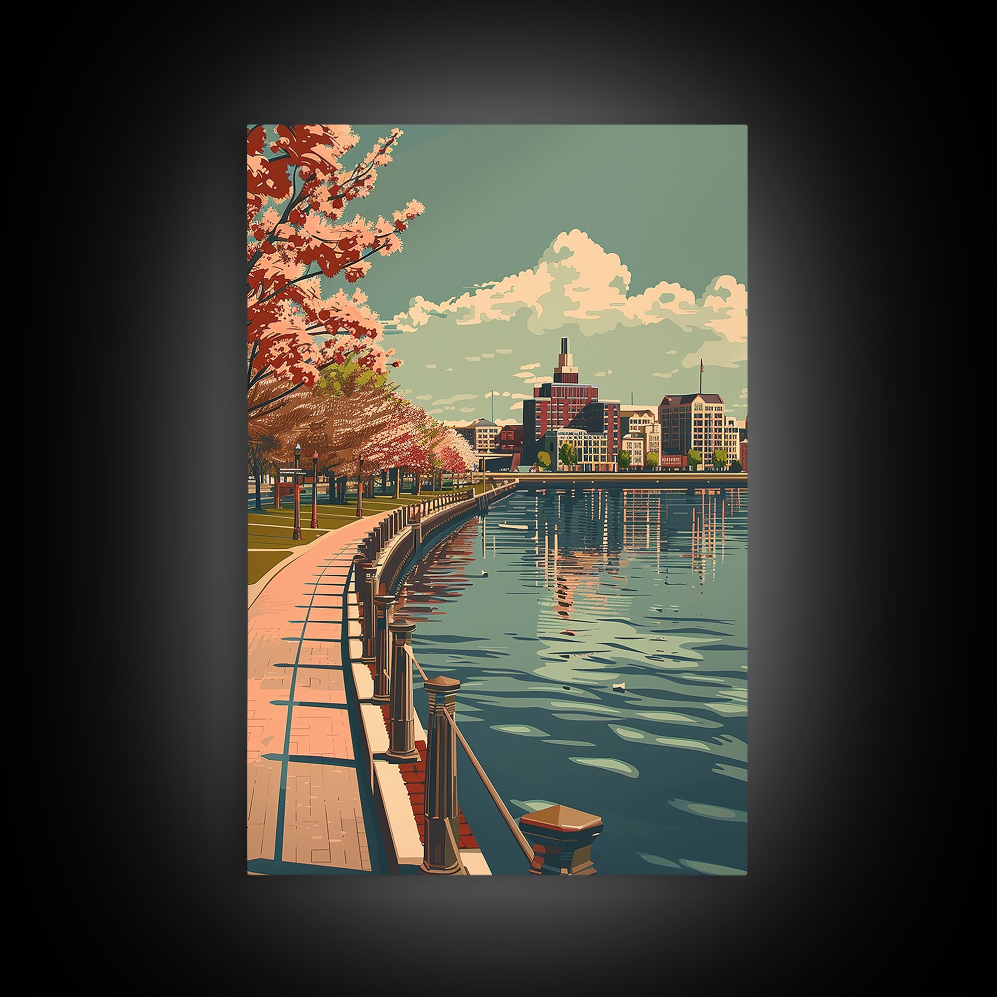Norfolk Travel Poster, Canvas Print, City Travel Poster, Vintage City Poster, Travel Art Print, Living Room Wall Art, Vintage Poster