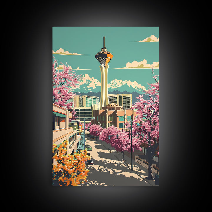 North Las Vegas Travel Poster, Canvas Print, City Art Print, Travel Wall Art, Colorful Wall Art, Retro Travel Poster, Travel Posters