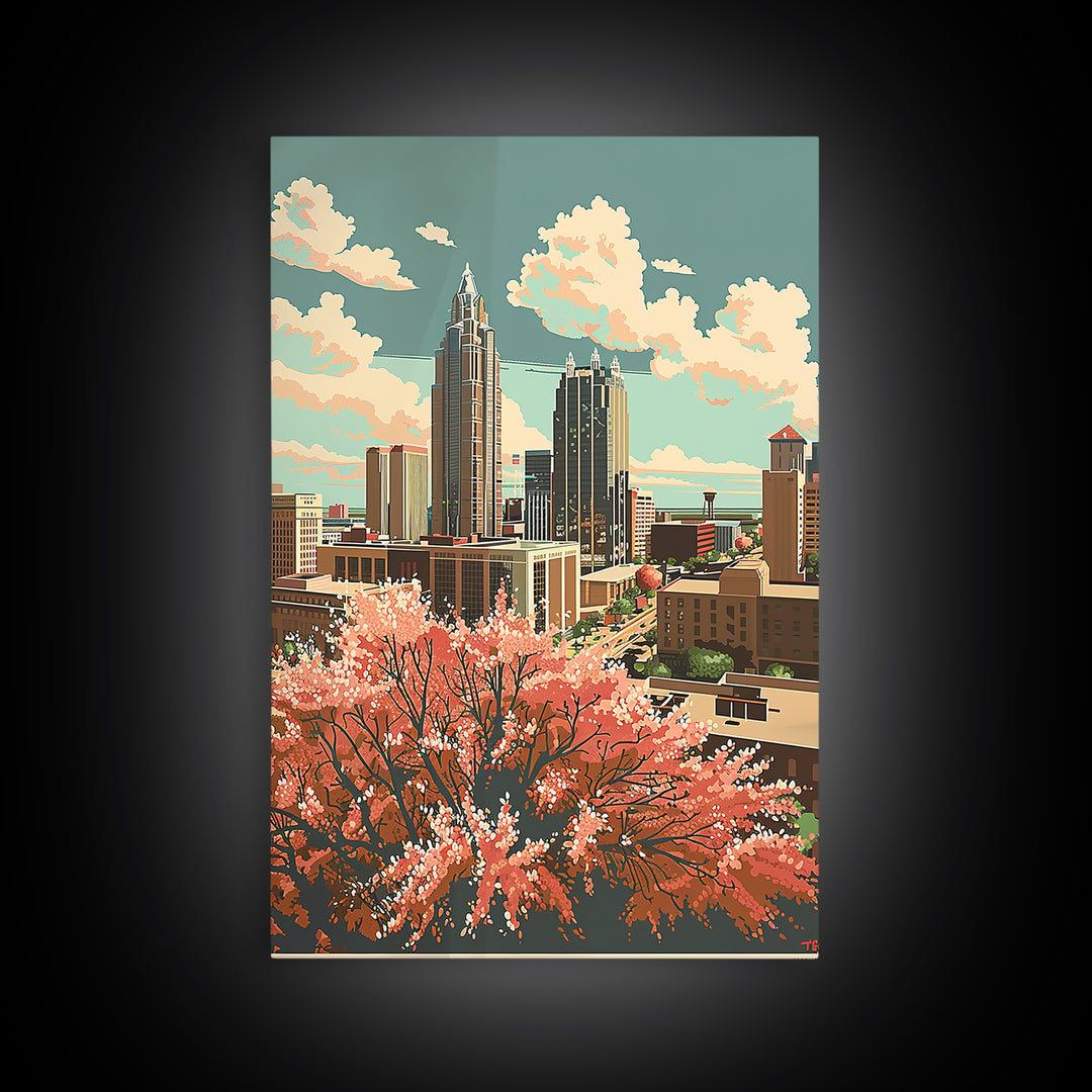 Oklahoma City Travel Poster, Framed Canvas Print, Vintage Travel Print, City Wall Art, Retro Wall Art, Poster Print, Wanderlust Gift
