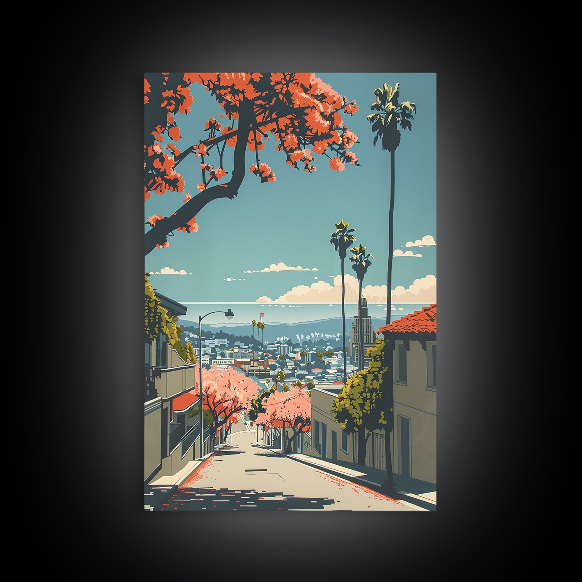 Orange Travel Poster, Canvas Print, City Travel Poster, Travel Wall Decor, Art Print, Retro Travel Poster, Poster Art, City Wall Art