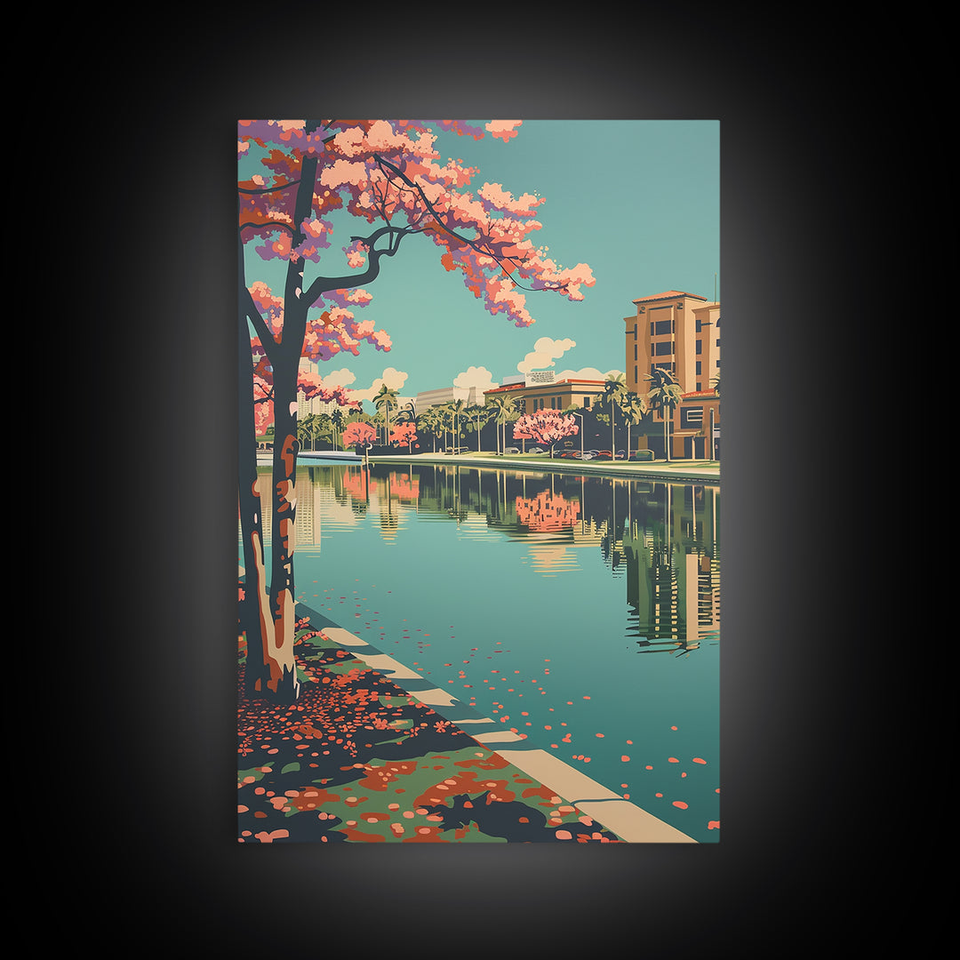 Pembroke Pines Travel Poster, Canvas Print, Travel Art Print, Modern Wall Decor, Retro Wall Art, Wall Art, Art Print, City Art Print