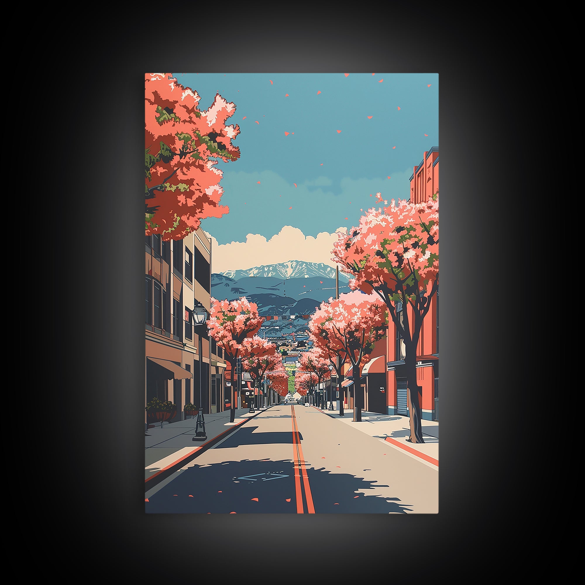 Pomona Travel Poster, Framed Canvas Print, Travel Wall Art, City Wall Art, Gallery Wall Set, Watercolor Cityscape, Modern Wall Decor