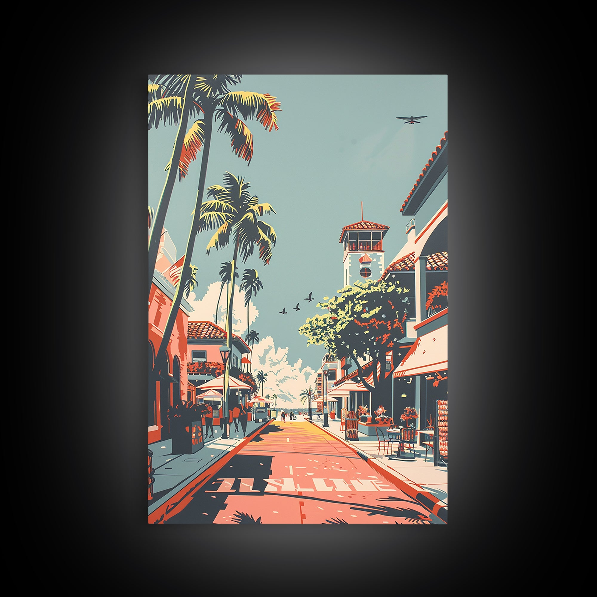 Pompano Beach Travel Poster, Canvas Print, City Art Print, Travel Wall Art, Poster Art, Travel Wall Decor, Art Print, Retro Wall Art