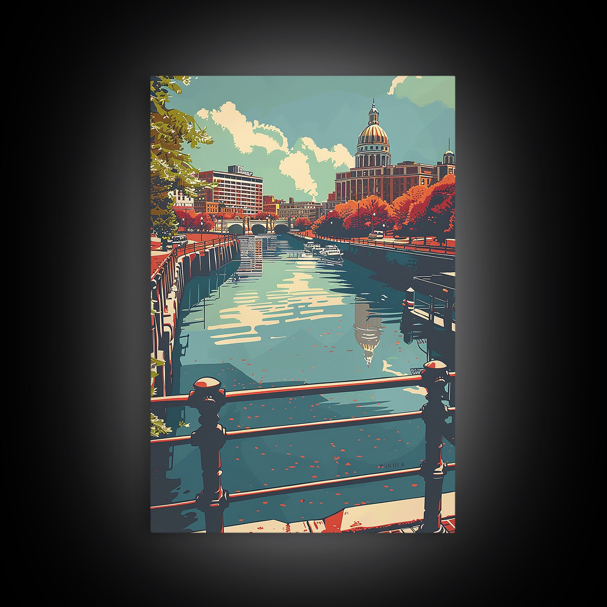 Providence Travel Poster, Canvas Print, Travel Prints, Landscape Art, Wanderlust Gift, Minimalist Poster, Poster Print, Travel Decor