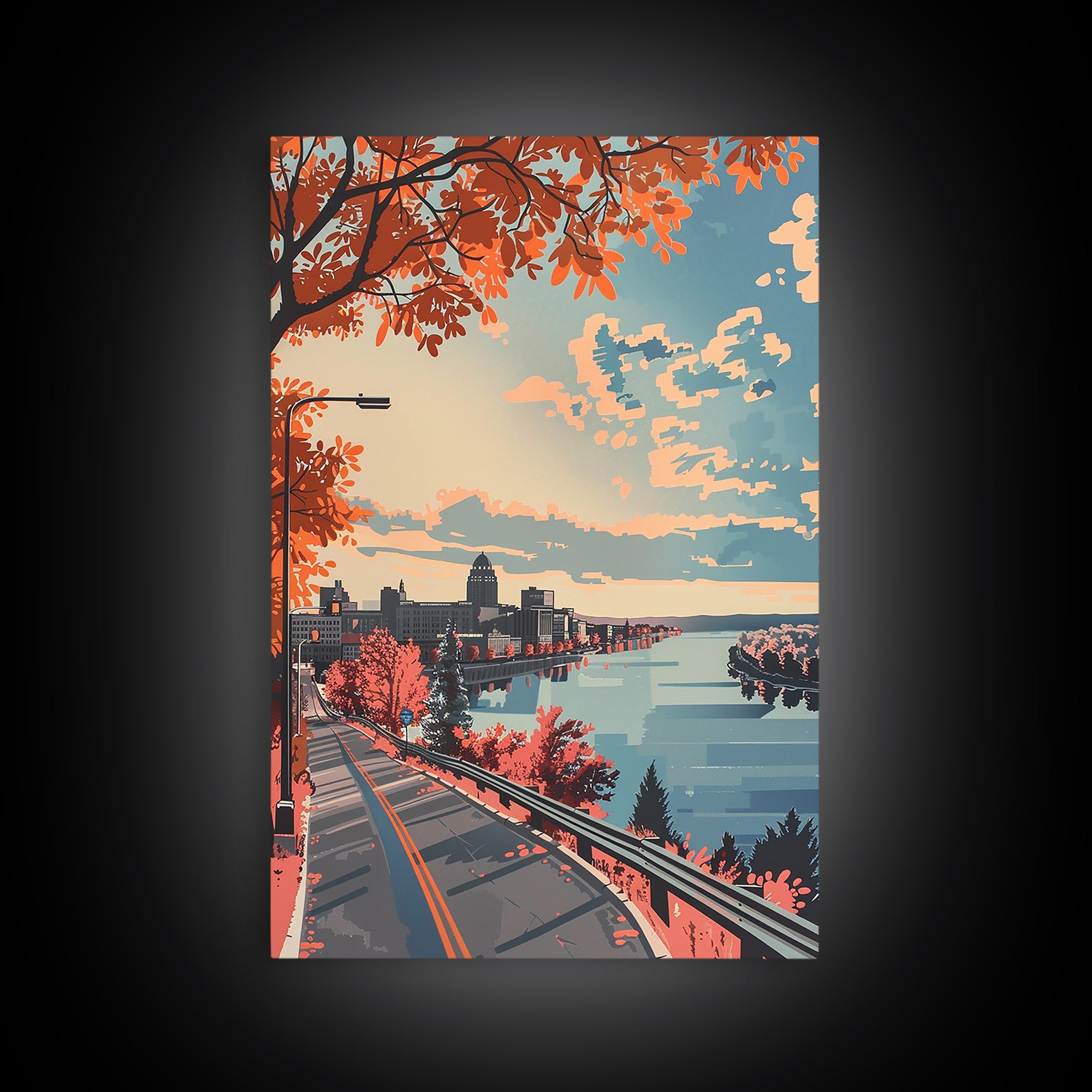 Rochester Travel Poster, Framed Canvas Print, City Travel Poster, Vintage City Poster, Fine Art Print, Vintage Posters, Travel Print