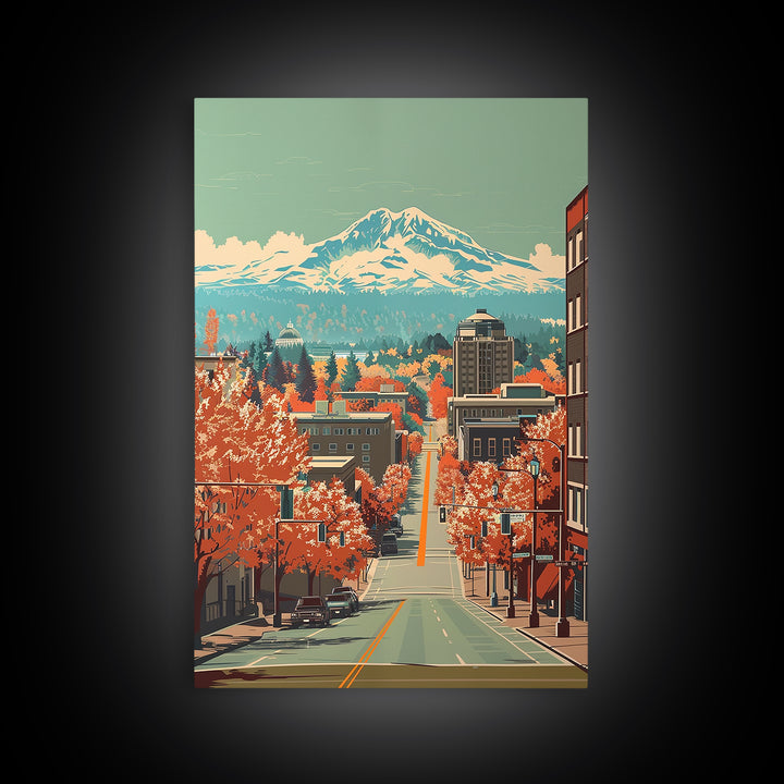 Salem Travel Poster, Framed Canvas Print, Travel Art Print, Modern Wall Decor, Travel Print, Wall Art, City Art Print, City Wall Art