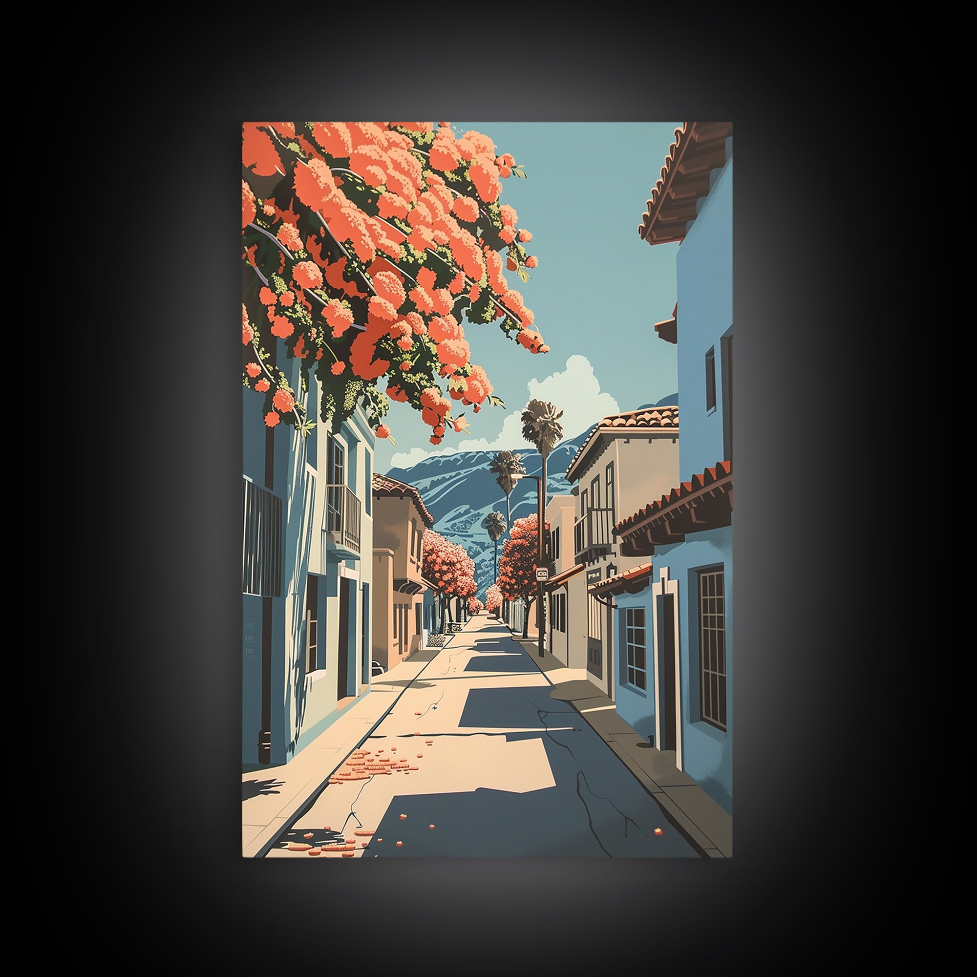 Salinas Travel Poster, Framed Canvas Print, Vintage Travel Print, City Wall Art, Living Room Wall Art, Landscape Art, Retro Wall Art