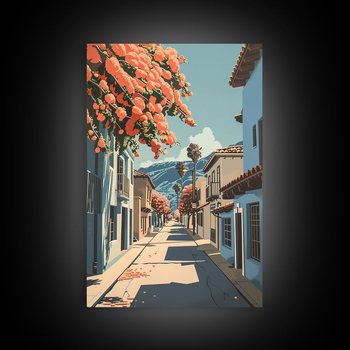 Salinas Travel Poster, Framed Canvas Print, Vintage Travel Print, City Wall Art, Living Room Wall Art, Landscape Art, Retro Wall Art