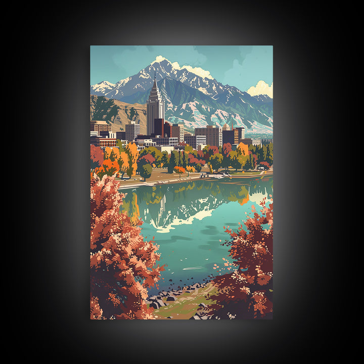 Salt Lake City Travel Poster, Canvas Print, Travel Wall Decor, Minimalist Poster, Home Office Decor, Travel Wall Art, Travel Posters