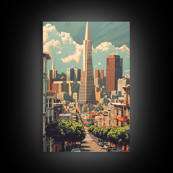 San Francisco Travel Poster, Canvas Print, City Travel Poster, Vintage City Poster, Gallery Wall Set, Vintage Travel, Vintage Poster