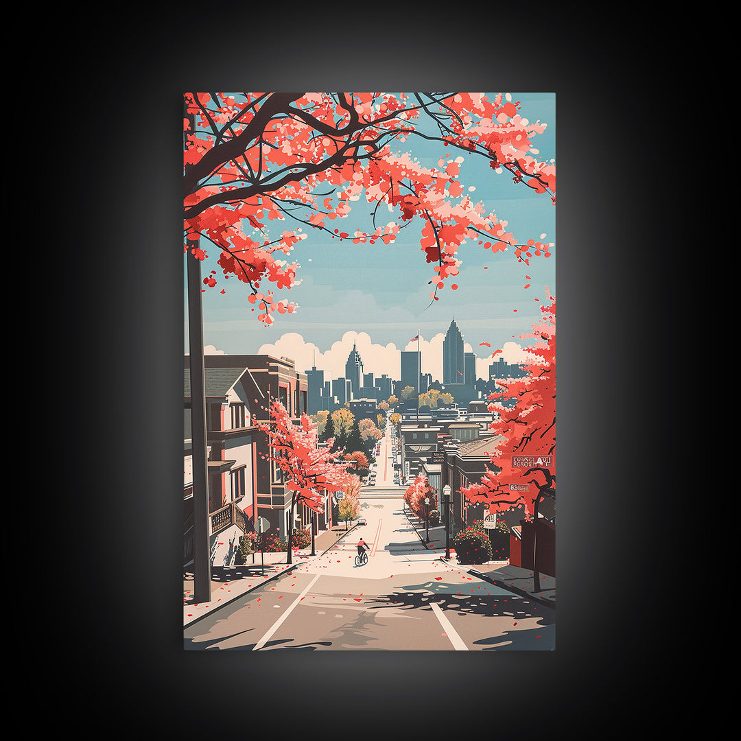 Sandy Springs Travel Poster, Framed Canvas Print, Travel Wall Art, City Wall Art, Mid Century Wall Art, Modern Wall Decor, Art Print