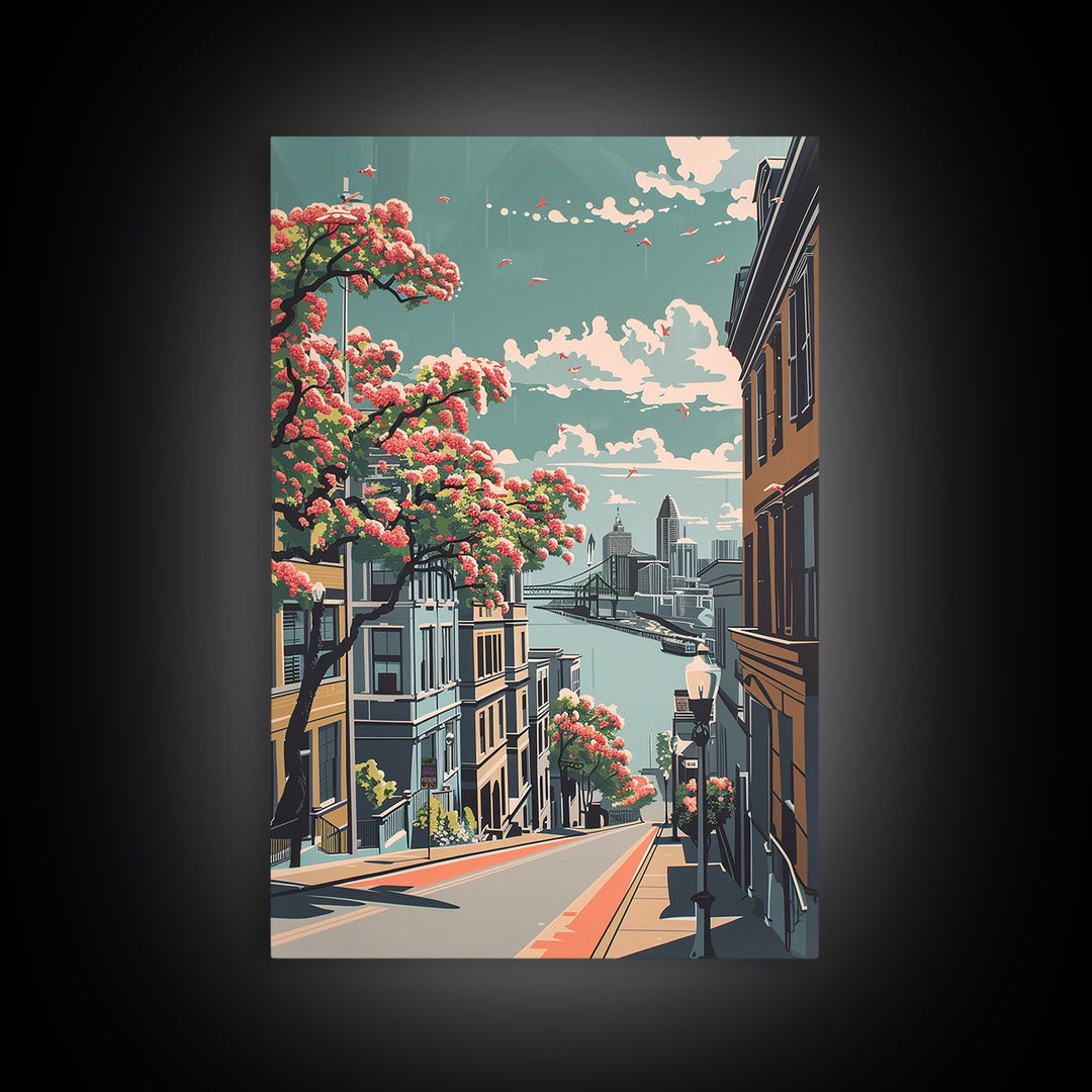Savannah Travel Poster, Canvas Print, City Travel Poster, Vintage City Poster, Vintage Travel Print, Travel Print, City Illustration