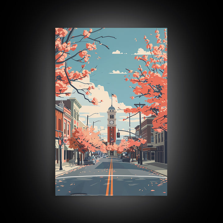Springfield Travel Poster, Framed Canvas Print, City Travel Poster, Travel Wall Art, Gallery Wall Set, City Art Print, Travel Prints