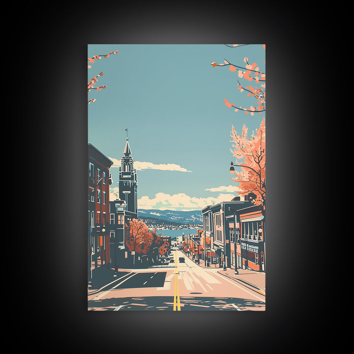 Springfield Massachusetts Travel Poster, Canvas Print, City Travel Poster, Travel Wall Decor, Retro Travel Poster, Colorful Wall Art