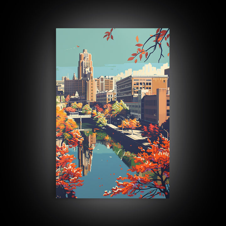 Springfield Missouri Travel Poster, Framed Canvas Print, City Travel Poster, Vintage City Poster, Poster Print, Living Room Wall Art