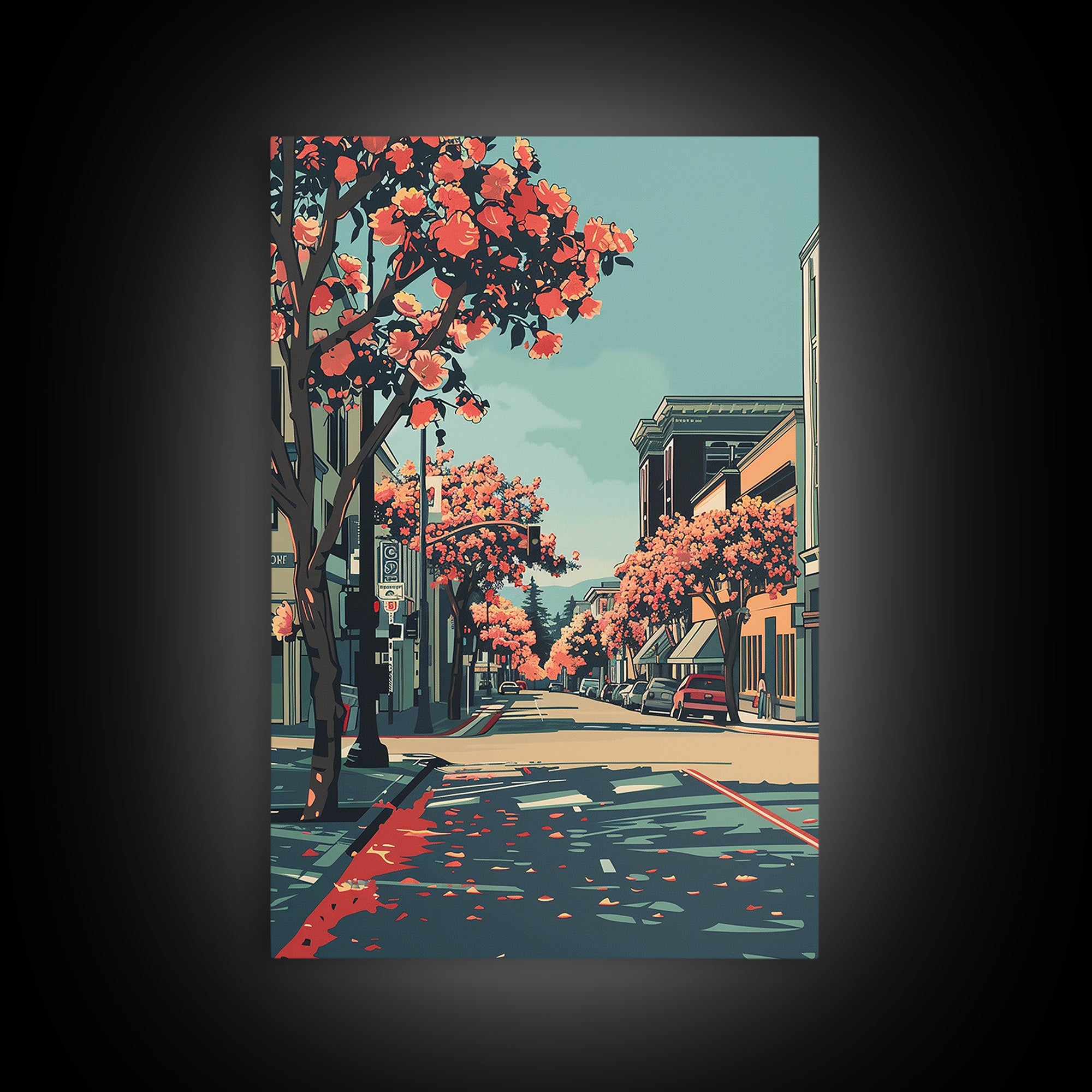 Sunnyvale Travel Poster, Canvas Print, City Travel Poster, Travel Wall Art, City Illustration, Mid Century Wall Art, Wanderlust Gift