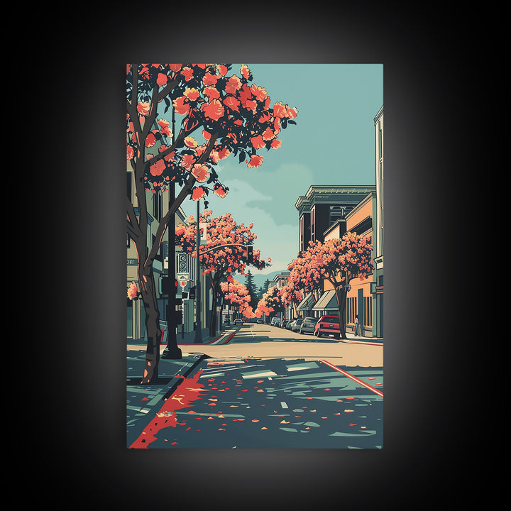 Sunnyvale Travel Poster, Canvas Print, City Travel Poster, Travel Wall Art, City Illustration, Mid Century Wall Art, Wanderlust Gift