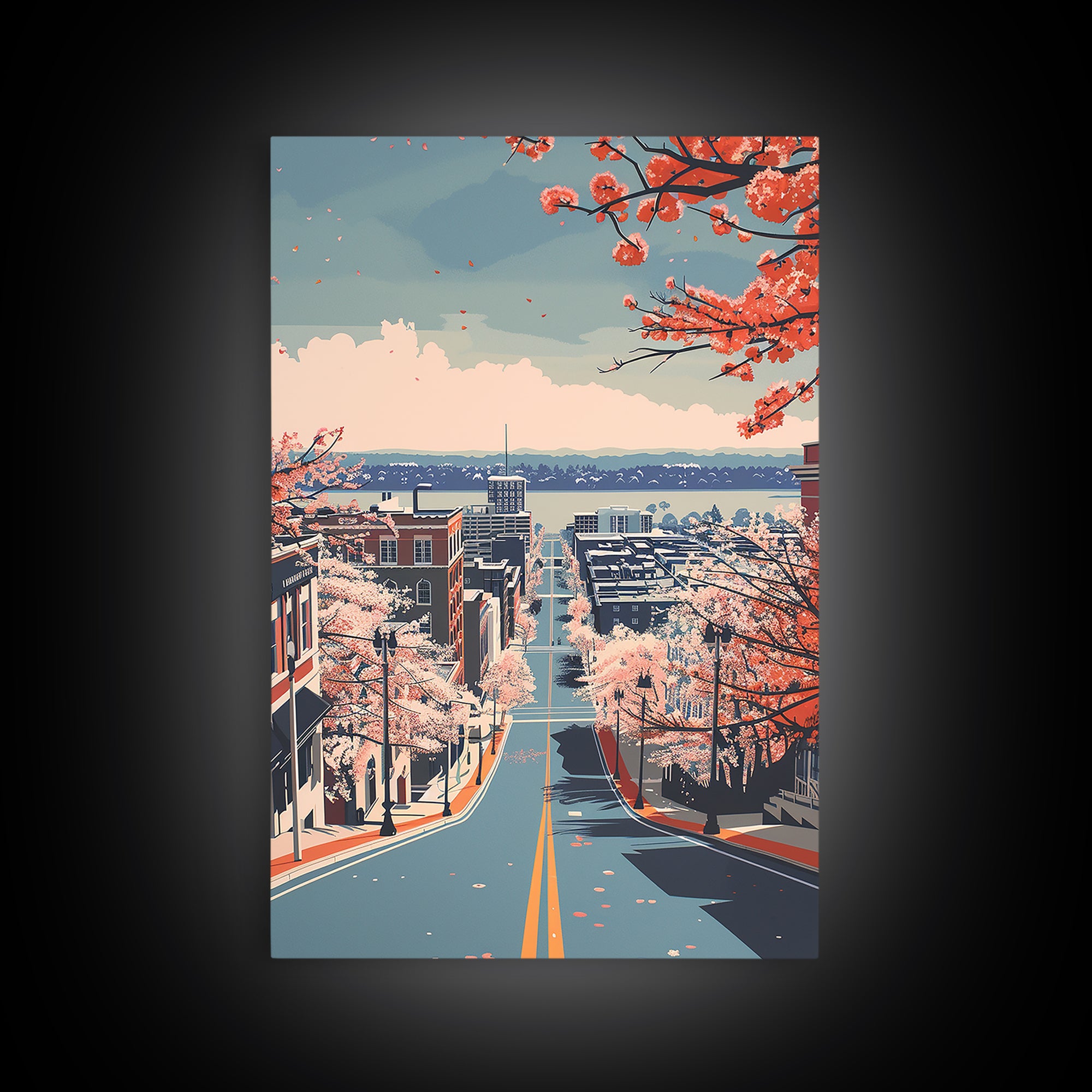 Tuscaloosa Travel Poster, Framed Canvas Print, Retro Wall Art, Travel Print, Vintage Travel, Vintage City Poster, City Travel Poster