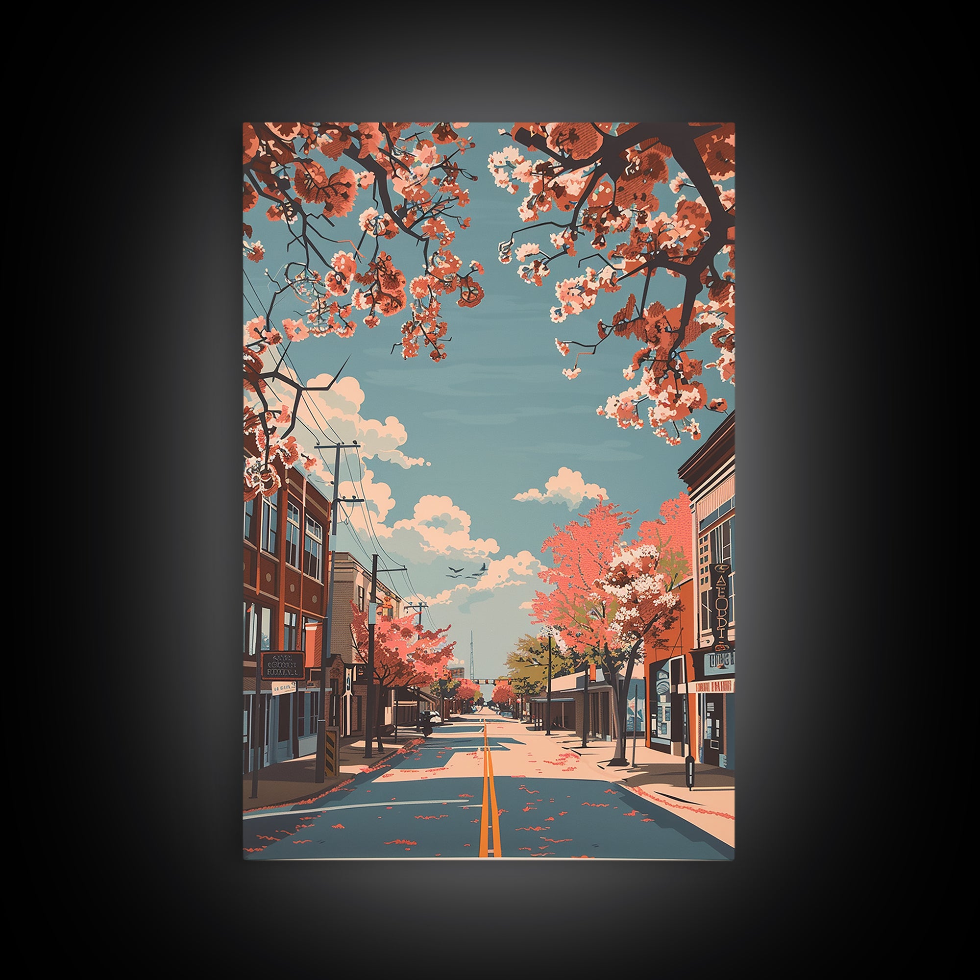 Tyler Travel Poster, Framed Canvas Print, City Travel Poster, Travel Wall Decor, City Illustration, Modern Wall Decor, City Wall Art