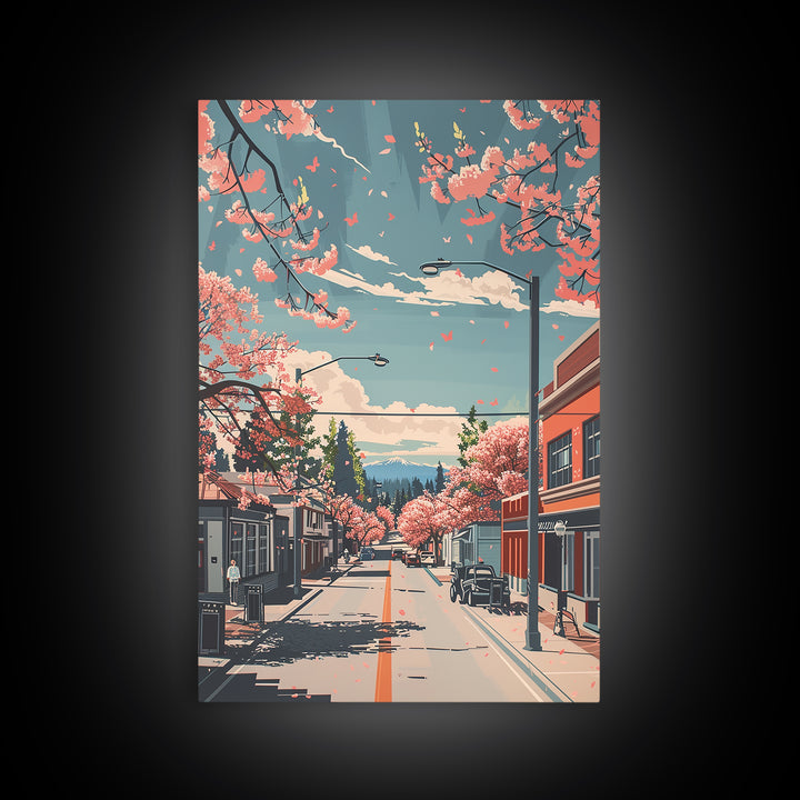 Vacaville Travel Poster, Framed Canvas Print, Retro Travel Poster, City Wall Art, City Illustration, Colorful Wall Art, Poster Print
